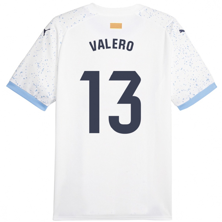 Vaikiškas Eliana Valero #13 Baltas Išvykos Marškinėliai 2023/24 T-Shirt