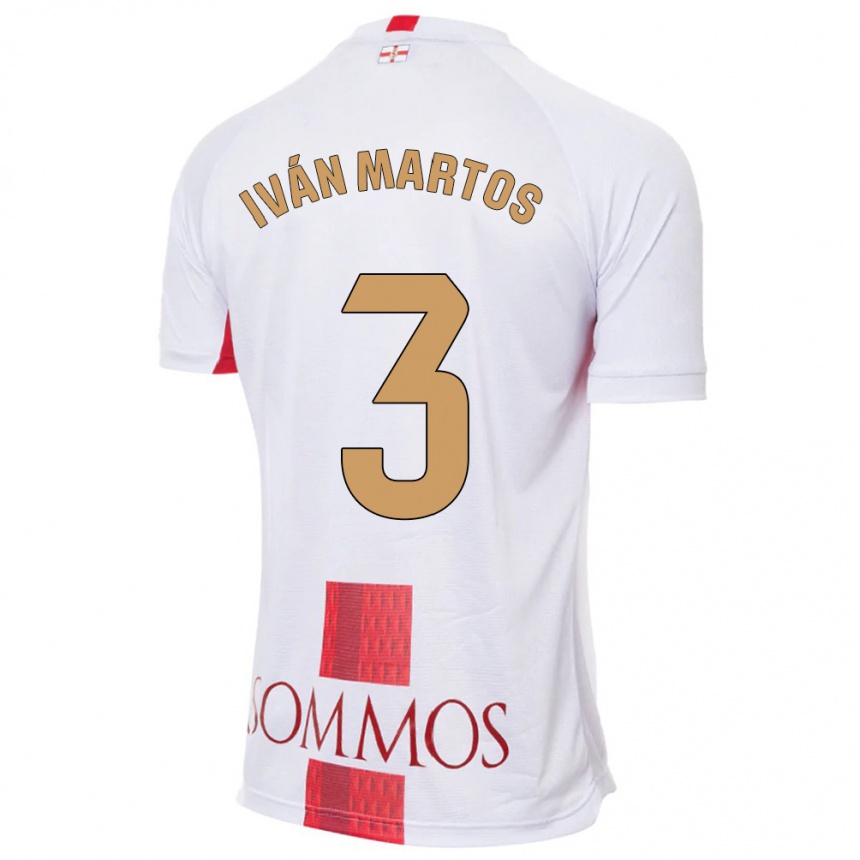 Vaikiškas Iván Martos #3 Baltas Išvykos Marškinėliai 2023/24 T-Shirt