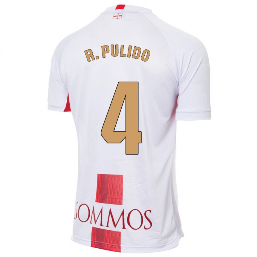 Vaikiškas Rubén Pulido #4 Baltas Išvykos Marškinėliai 2023/24 T-Shirt