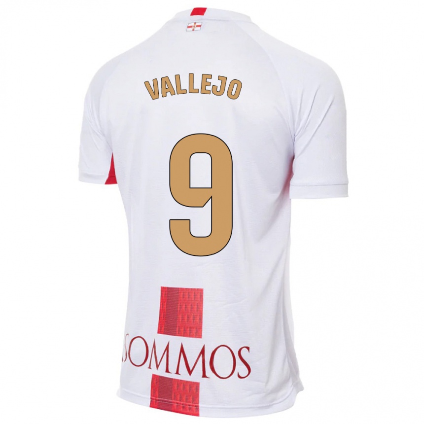 Vaikiškas Hugo Vallejo #9 Baltas Išvykos Marškinėliai 2023/24 T-Shirt