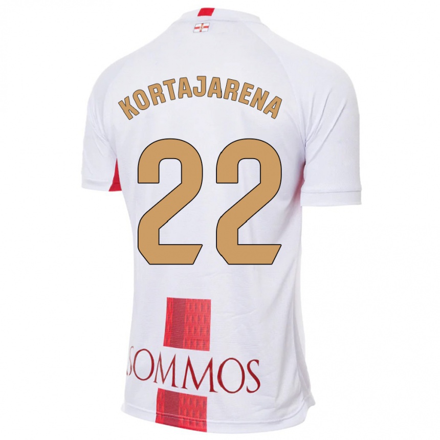 Vaikiškas Iker Kortajarena #22 Baltas Išvykos Marškinėliai 2023/24 T-Shirt