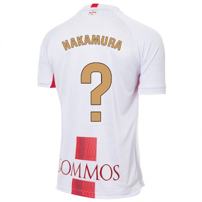 Vaikiškas Togo Nakamura #0 Baltas Išvykos Marškinėliai 2023/24 T-Shirt