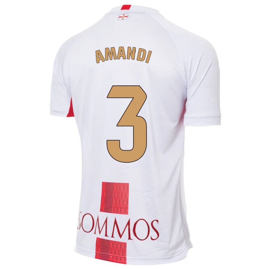 Vaikiškas Iván Amandi #3 Baltas Išvykos Marškinėliai 2023/24 T-Shirt