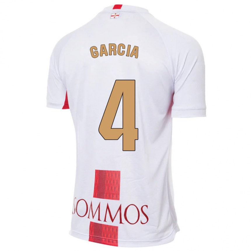 Vaikiškas Nacho García #4 Baltas Išvykos Marškinėliai 2023/24 T-Shirt