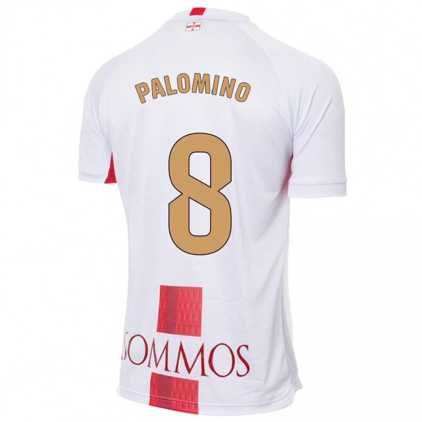 Vaikiškas Laura Palomino #8 Baltas Išvykos Marškinėliai 2023/24 T-Shirt