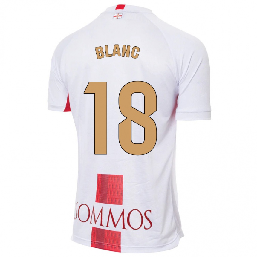 Vaikiškas Laia Blanc #18 Baltas Išvykos Marškinėliai 2023/24 T-Shirt