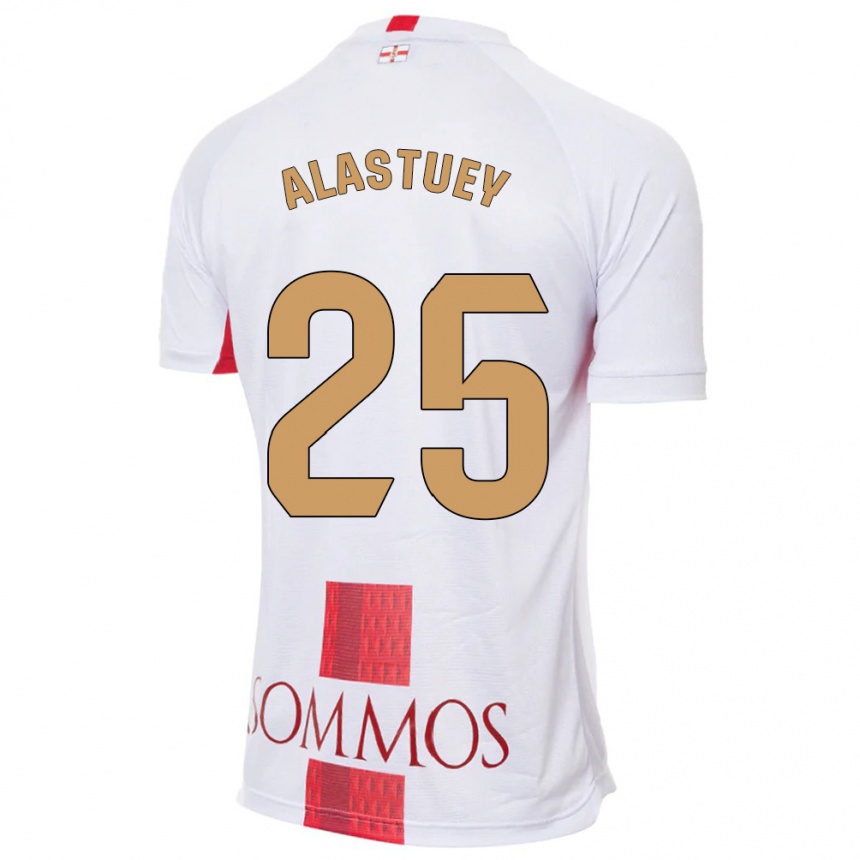 Vaikiškas Martina Alastuey #25 Baltas Išvykos Marškinėliai 2023/24 T-Shirt