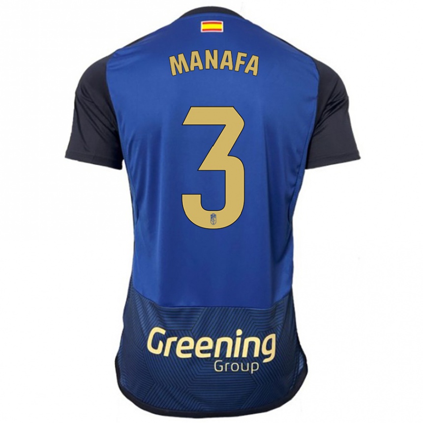 Vaikiškas Wilson Manafá #3 Karinis Jūrų Laivynas Išvykos Marškinėliai 2023/24 T-Shirt