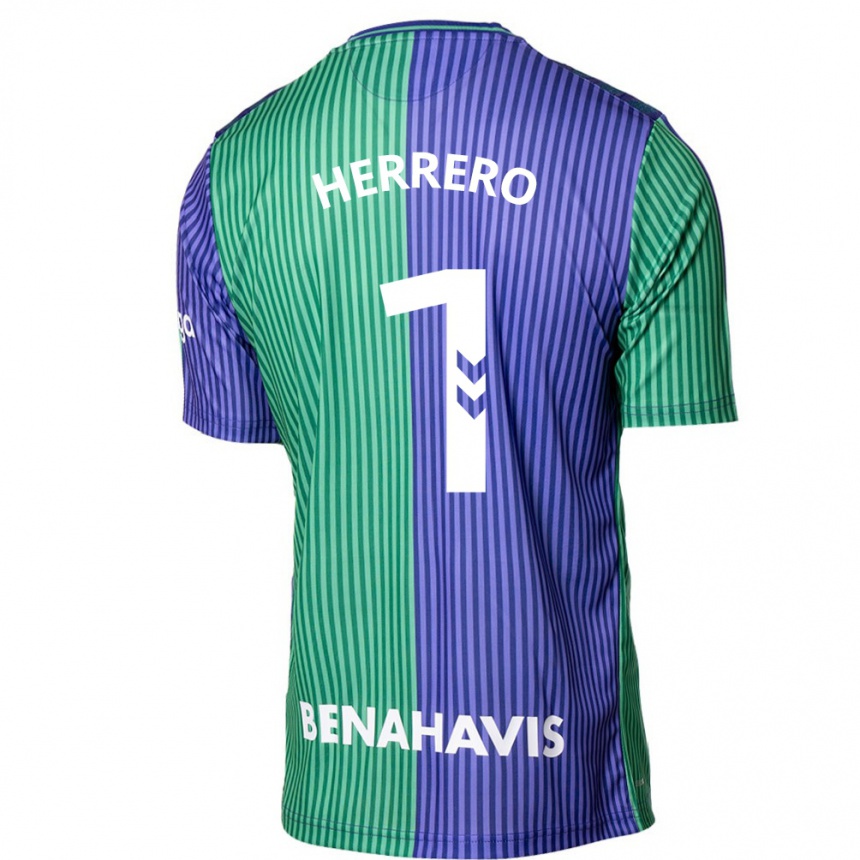 Vaikiškas Alfonso Herrero #1 Žalia Mėlyna Išvykos Marškinėliai 2023/24 T-Shirt