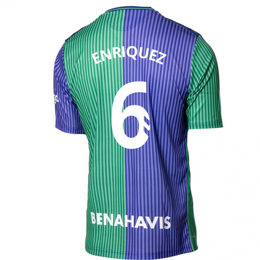 Vaikiškas Ramón Enríquez #6 Žalia Mėlyna Išvykos Marškinėliai 2023/24 T-Shirt