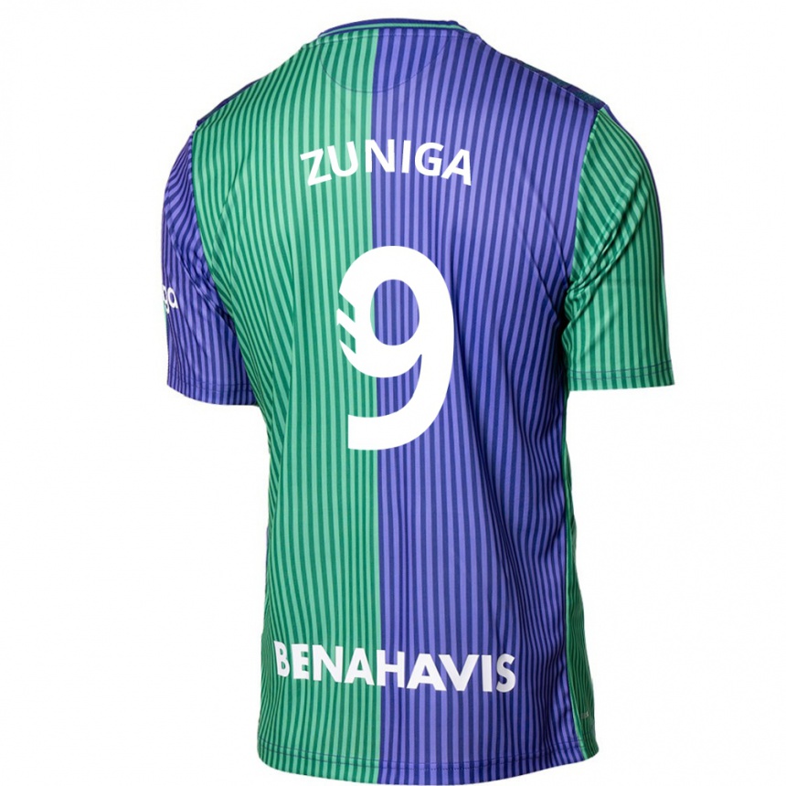 Vaikiškas Loren Zúñiga #9 Žalia Mėlyna Išvykos Marškinėliai 2023/24 T-Shirt