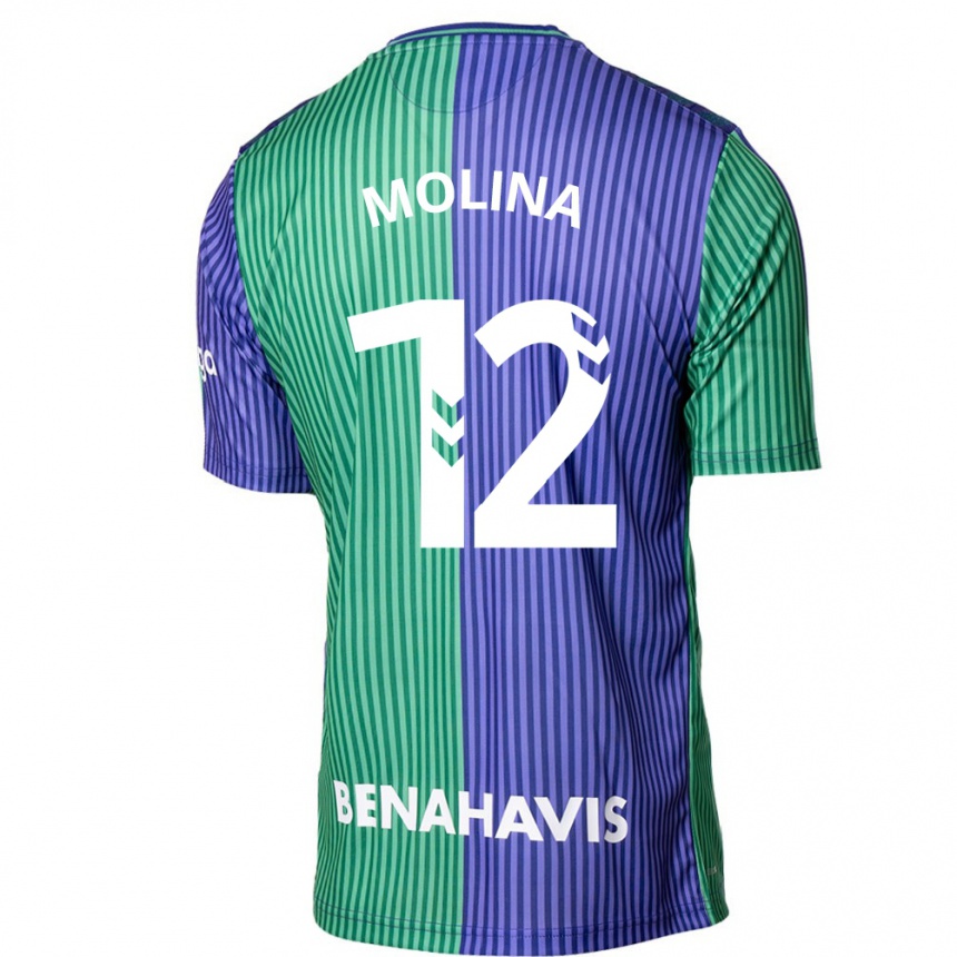 Vaikiškas Manu Molina #12 Žalia Mėlyna Išvykos Marškinėliai 2023/24 T-Shirt