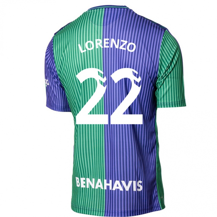 Vaikiškas Dani Lorenzo #22 Žalia Mėlyna Išvykos Marškinėliai 2023/24 T-Shirt