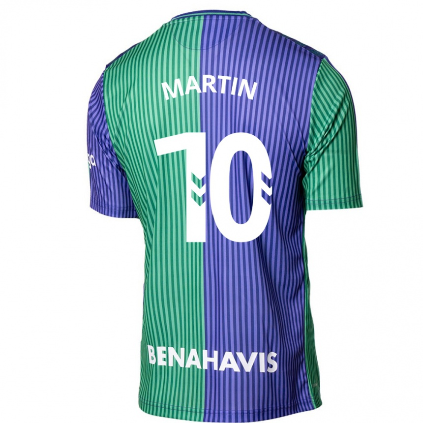 Vaikiškas Jesús Martín #10 Žalia Mėlyna Išvykos Marškinėliai 2023/24 T-Shirt