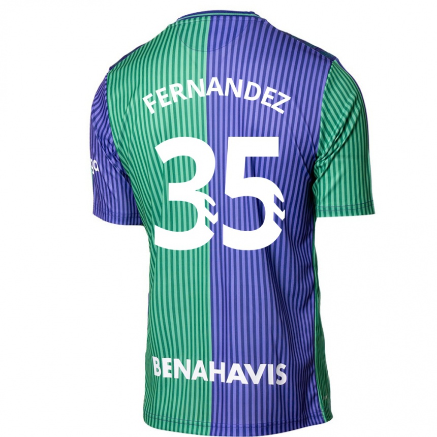 Vaikiškas Inés Fernández #35 Žalia Mėlyna Išvykos Marškinėliai 2023/24 T-Shirt