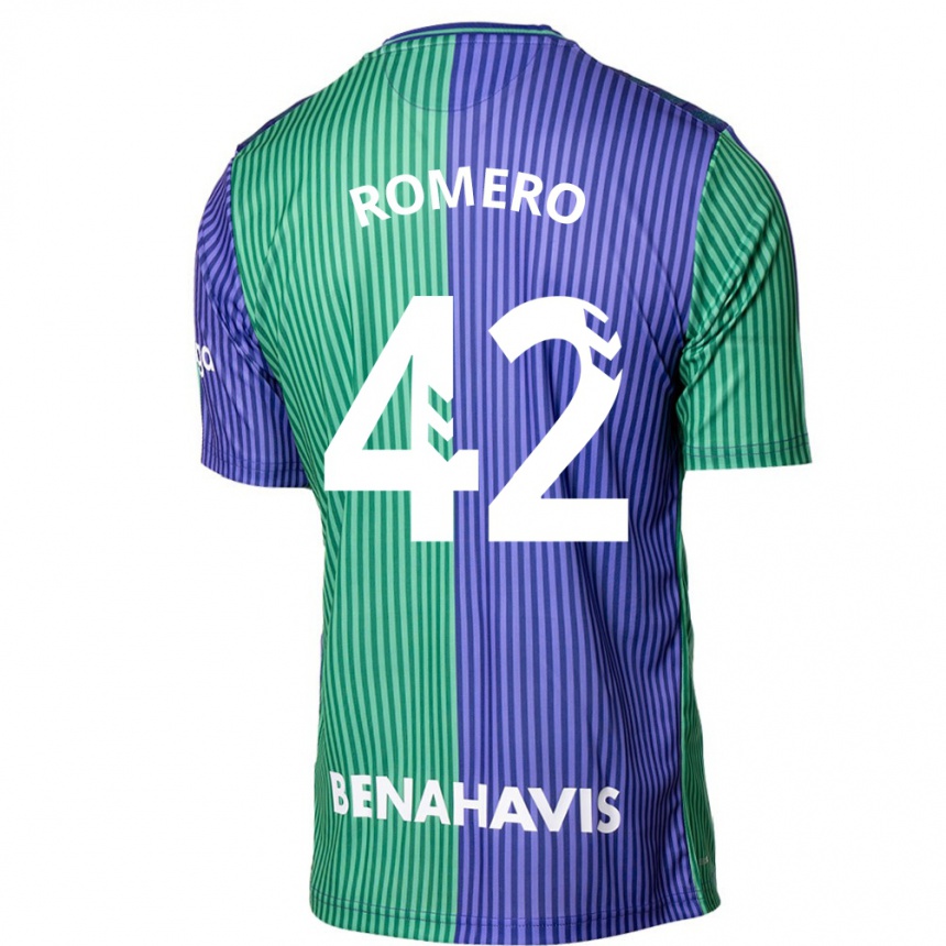 Vaikiškas Andrea Romero #42 Žalia Mėlyna Išvykos Marškinėliai 2023/24 T-Shirt