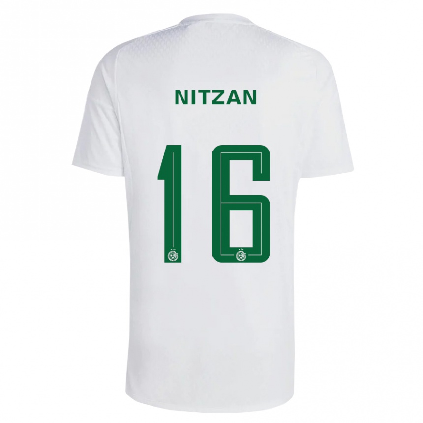 Vaikiškas Itamar Nitzan #16 Žalia Mėlyna Išvykos Marškinėliai 2023/24 T-Shirt