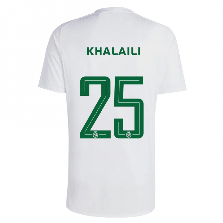 Vaikiškas Anan Khalaili #25 Žalia Mėlyna Išvykos Marškinėliai 2023/24 T-Shirt