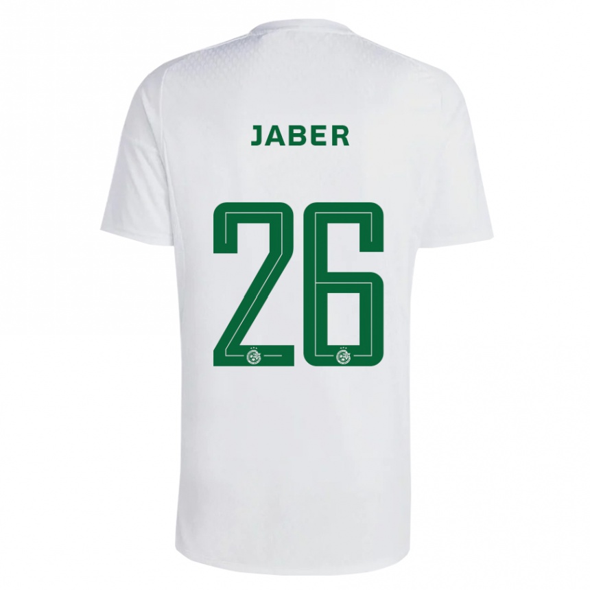 Vaikiškas Mahmoud Jaber #26 Žalia Mėlyna Išvykos Marškinėliai 2023/24 T-Shirt