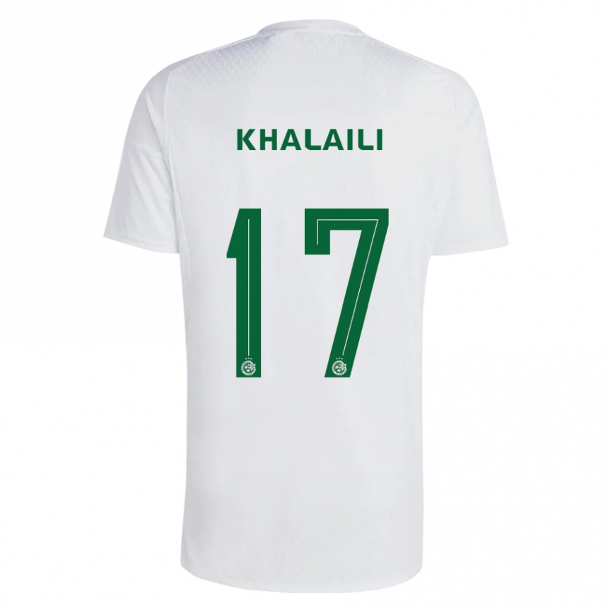 Vaikiškas Iyad Khalaili #17 Žalia Mėlyna Išvykos Marškinėliai 2023/24 T-Shirt