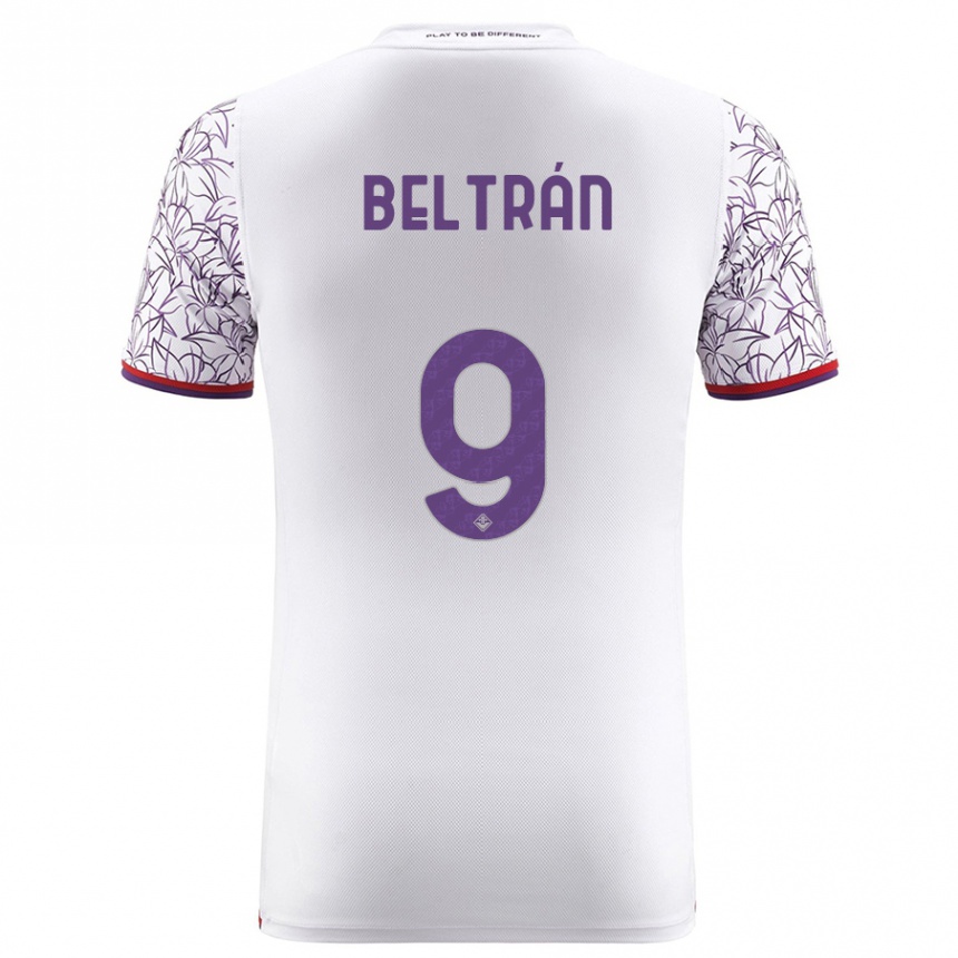 Vaikiškas Lucas Beltrán #9 Baltas Išvykos Marškinėliai 2023/24 T-Shirt