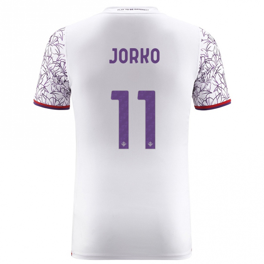 Vaikiškas Jonathan Ikoné #11 Baltas Išvykos Marškinėliai 2023/24 T-Shirt