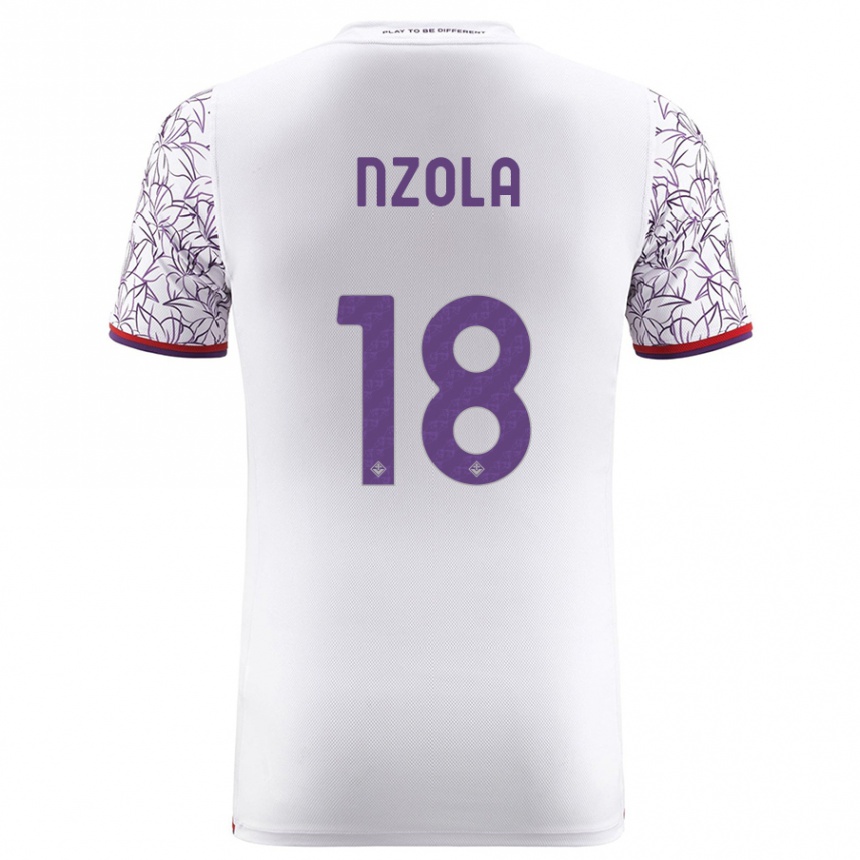 Vaikiškas M'bala Nzola #18 Baltas Išvykos Marškinėliai 2023/24 T-Shirt