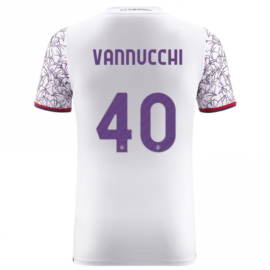 Vaikiškas Tommaso Vannucchi #40 Baltas Išvykos Marškinėliai 2023/24 T-Shirt