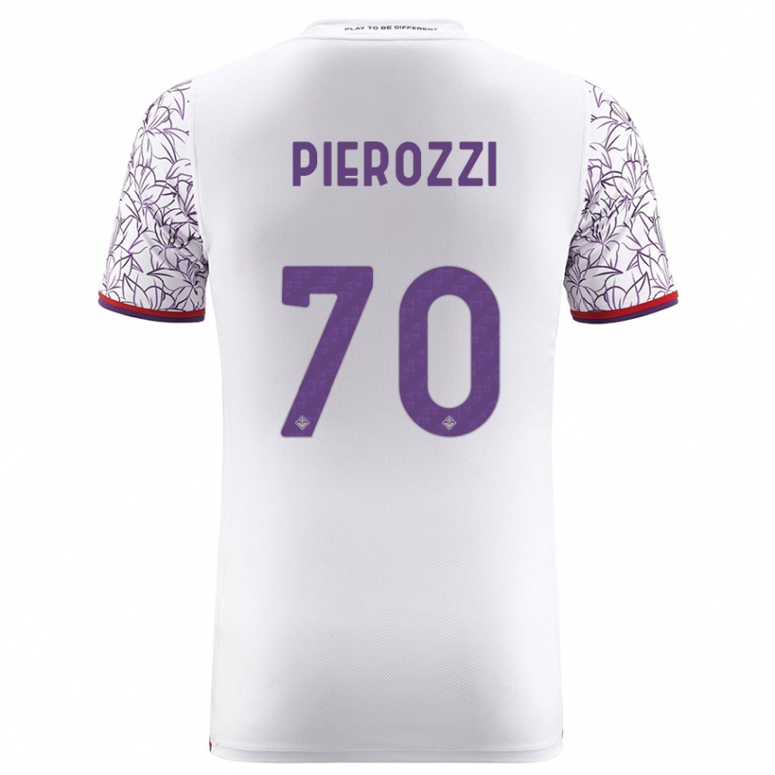 Vaikiškas Niccolò Pierozzi #70 Baltas Išvykos Marškinėliai 2023/24 T-Shirt