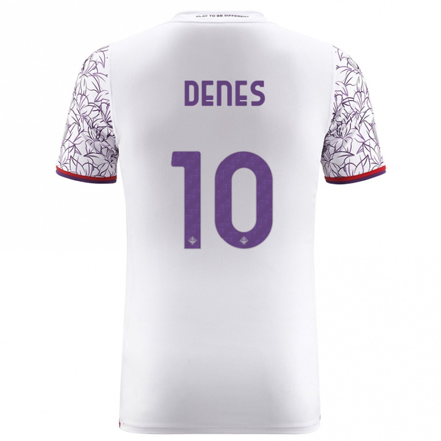 Vaikiškas Adrián Dénes #10 Baltas Išvykos Marškinėliai 2023/24 T-Shirt