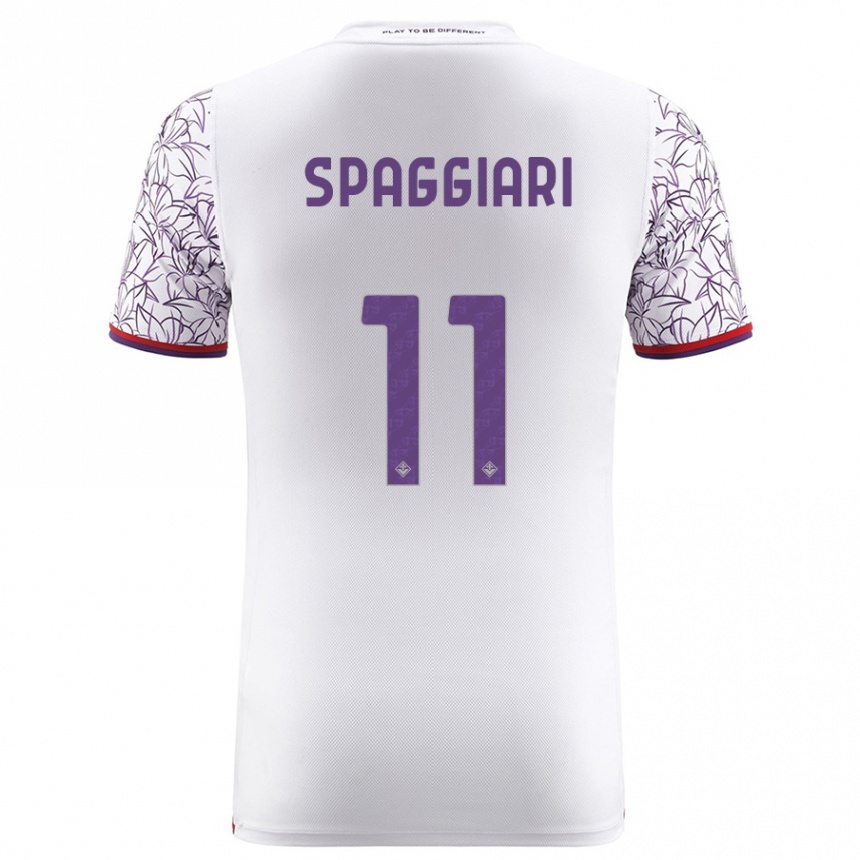 Vaikiškas Riccardo Spaggiari #11 Baltas Išvykos Marškinėliai 2023/24 T-Shirt