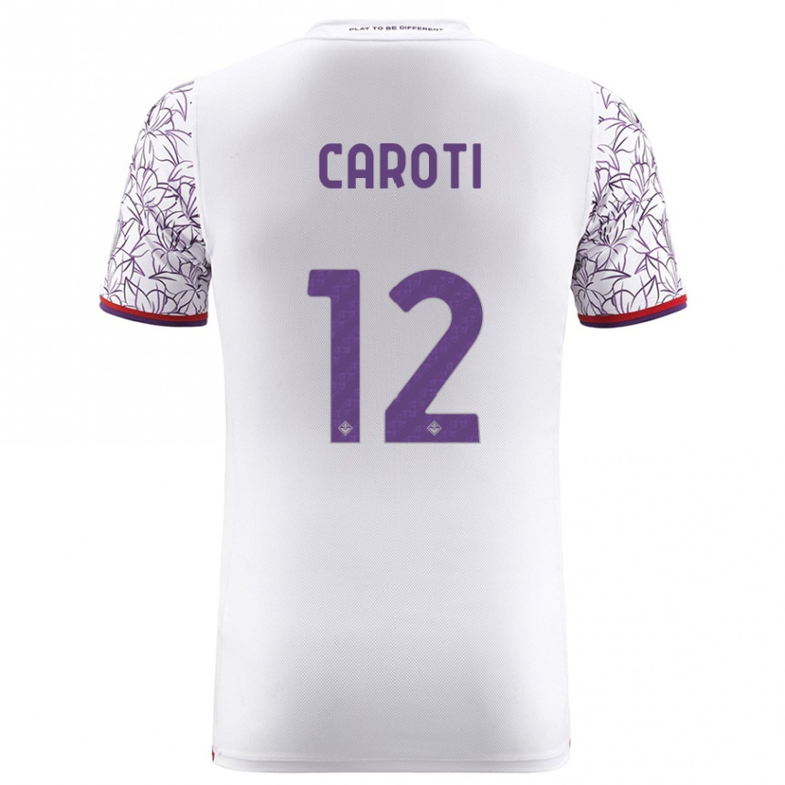 Vaikiškas Filippo Caroti #12 Baltas Išvykos Marškinėliai 2023/24 T-Shirt