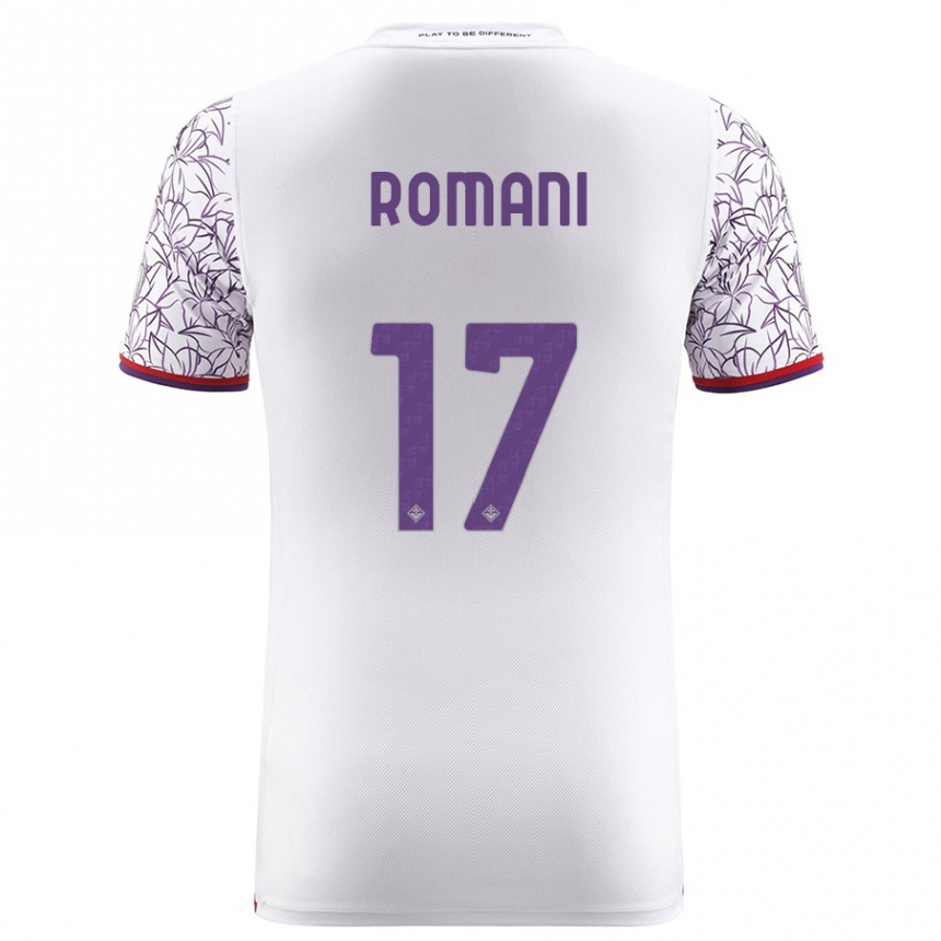 Vaikiškas Lorenzo Romani #17 Baltas Išvykos Marškinėliai 2023/24 T-Shirt