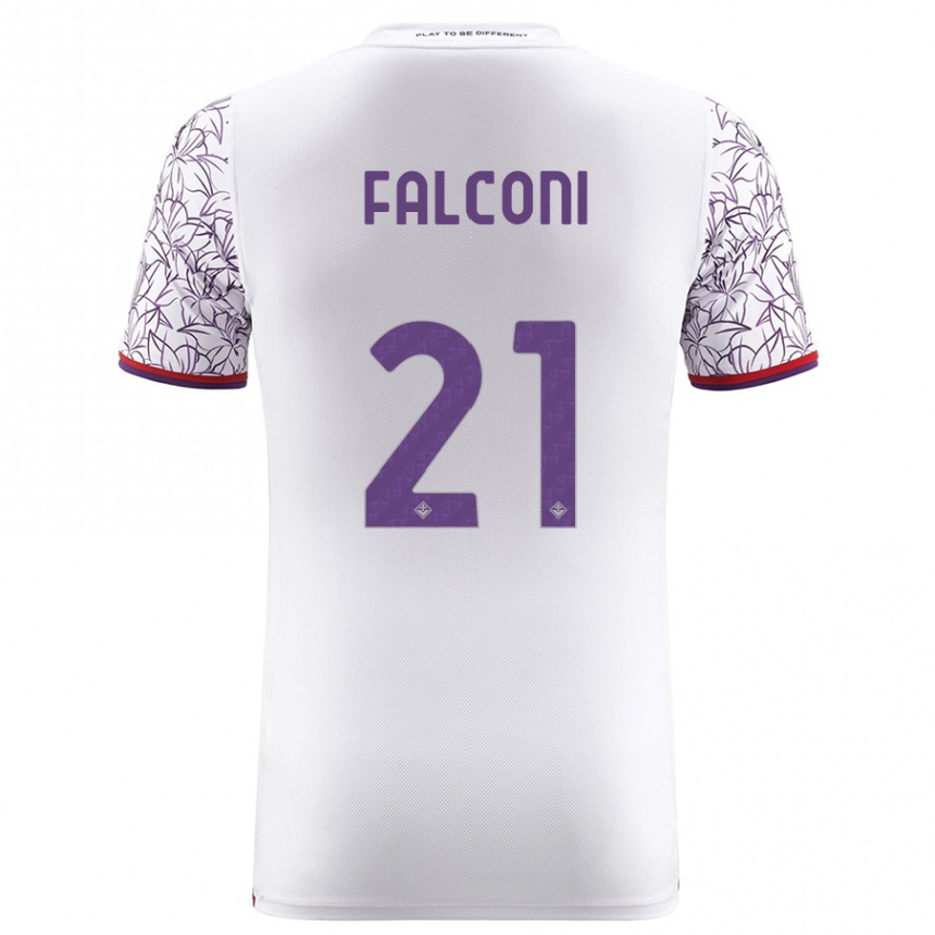 Vaikiškas Niccolò Falconi #21 Baltas Išvykos Marškinėliai 2023/24 T-Shirt