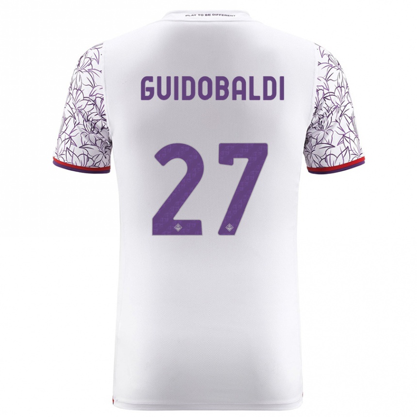 Vaikiškas Filippo Guidobaldi #27 Baltas Išvykos Marškinėliai 2023/24 T-Shirt