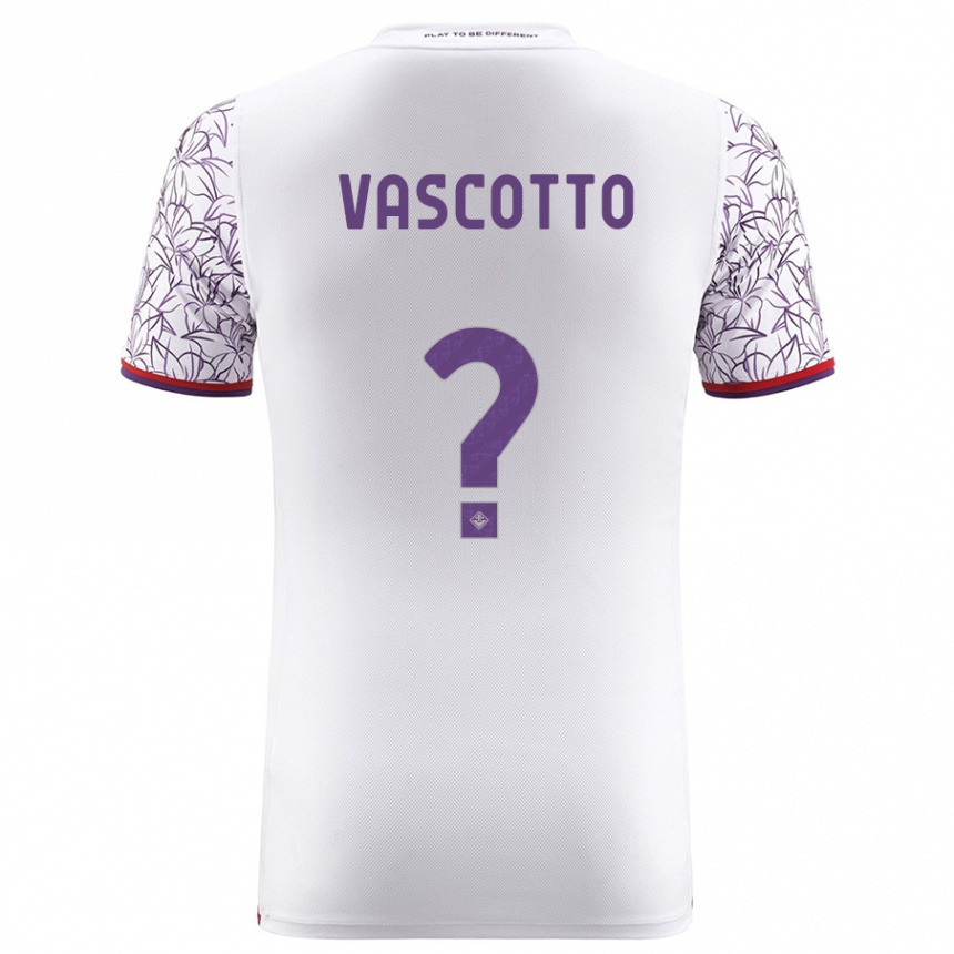 Vaikiškas Edoardo Vascotto #0 Baltas Išvykos Marškinėliai 2023/24 T-Shirt