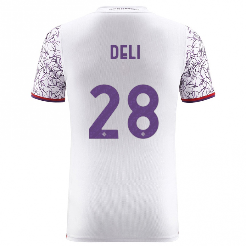 Vaikiškas Lapo Deli #28 Baltas Išvykos Marškinėliai 2023/24 T-Shirt