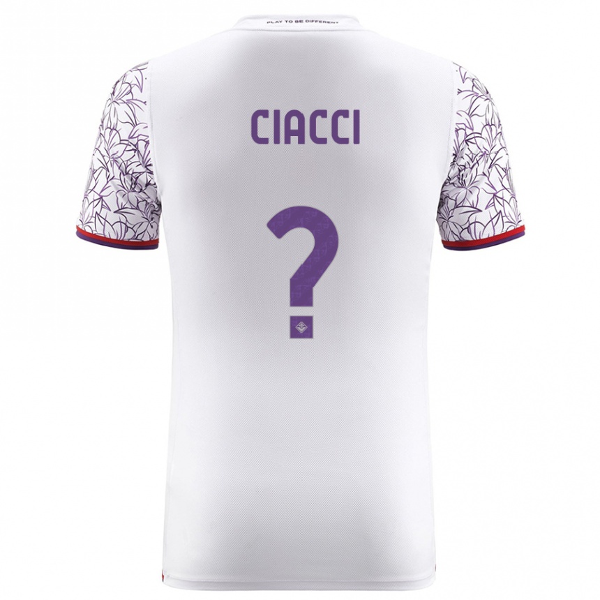 Vaikiškas Niccolò Ciacci #0 Baltas Išvykos Marškinėliai 2023/24 T-Shirt