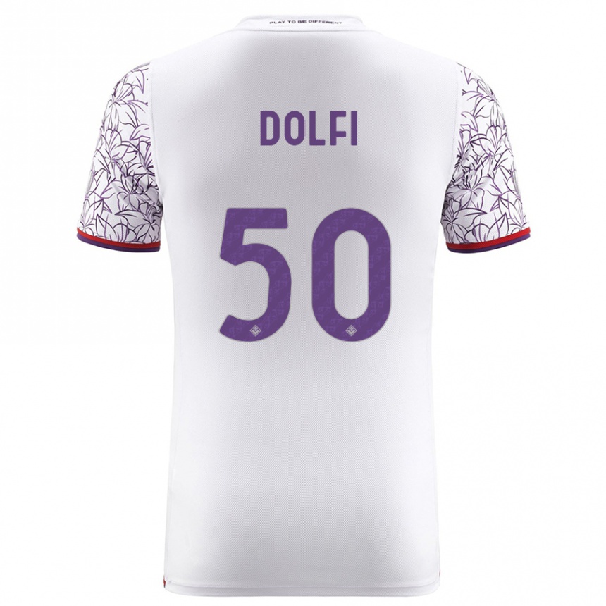 Vaikiškas Brando Dolfi #50 Baltas Išvykos Marškinėliai 2023/24 T-Shirt