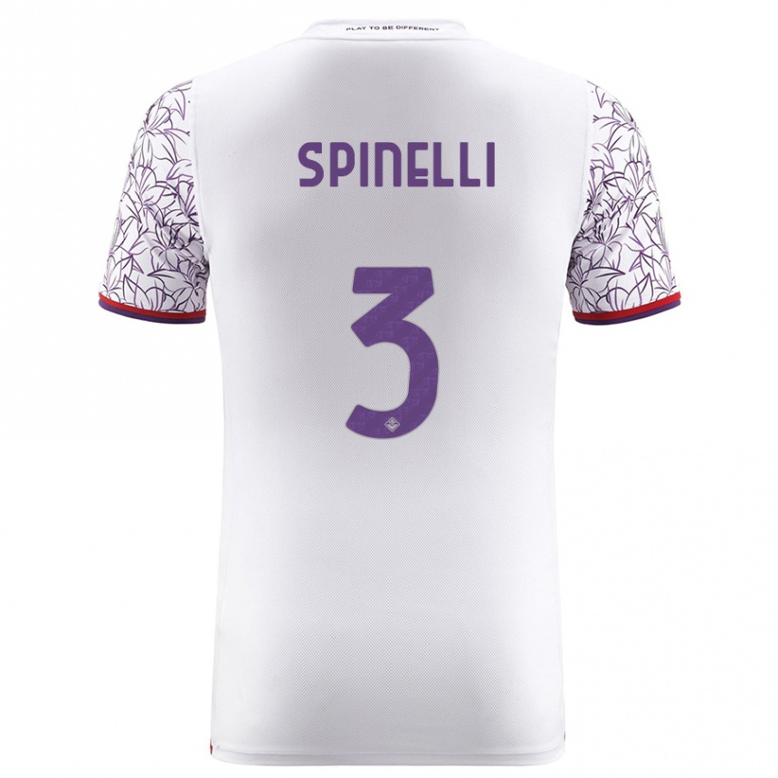 Vaikiškas Giorgia Spinelli #3 Baltas Išvykos Marškinėliai 2023/24 T-Shirt