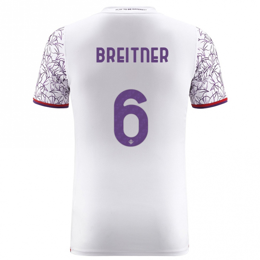 Vaikiškas Stephanie Breitner #6 Baltas Išvykos Marškinėliai 2023/24 T-Shirt