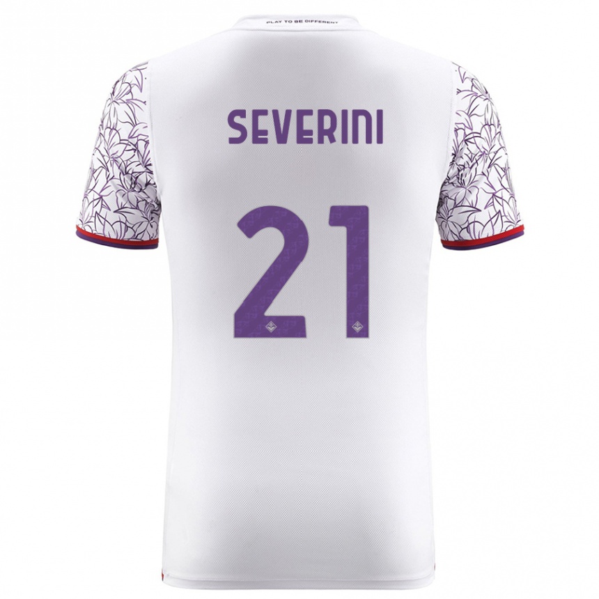 Vaikiškas Emma Severini #21 Baltas Išvykos Marškinėliai 2023/24 T-Shirt