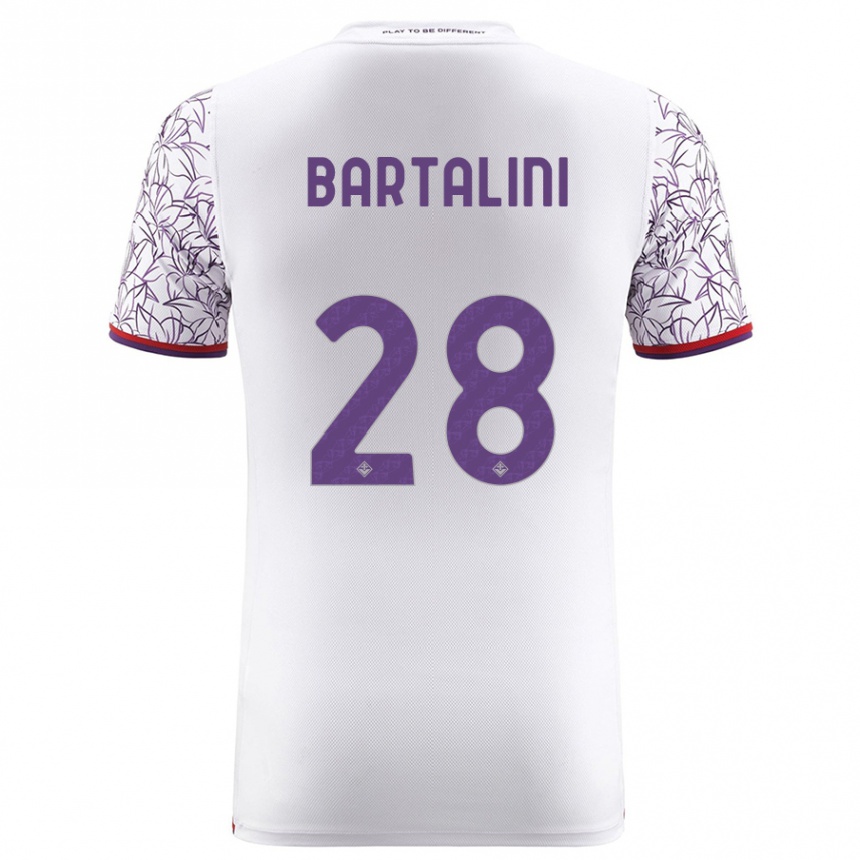 Vaikiškas Viola Bartalini #28 Baltas Išvykos Marškinėliai 2023/24 T-Shirt