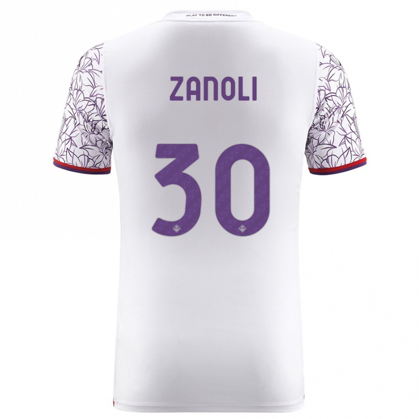 Vaikiškas Martina Zanoli #30 Baltas Išvykos Marškinėliai 2023/24 T-Shirt