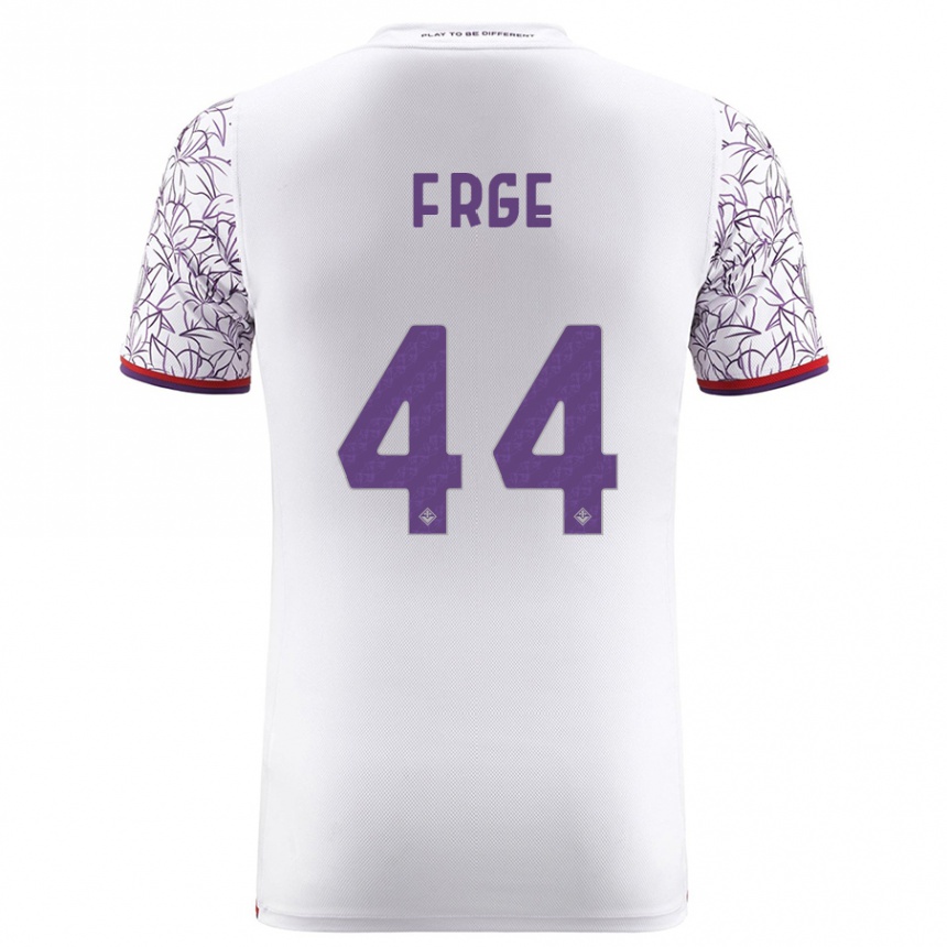 Vaikiškas Emma Færge #44 Baltas Išvykos Marškinėliai 2023/24 T-Shirt