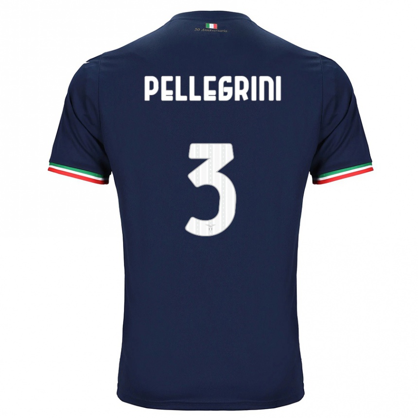 Vaikiškas Luca Pellegrini #3 Karinis Jūrų Laivynas Išvykos Marškinėliai 2023/24 T-Shirt