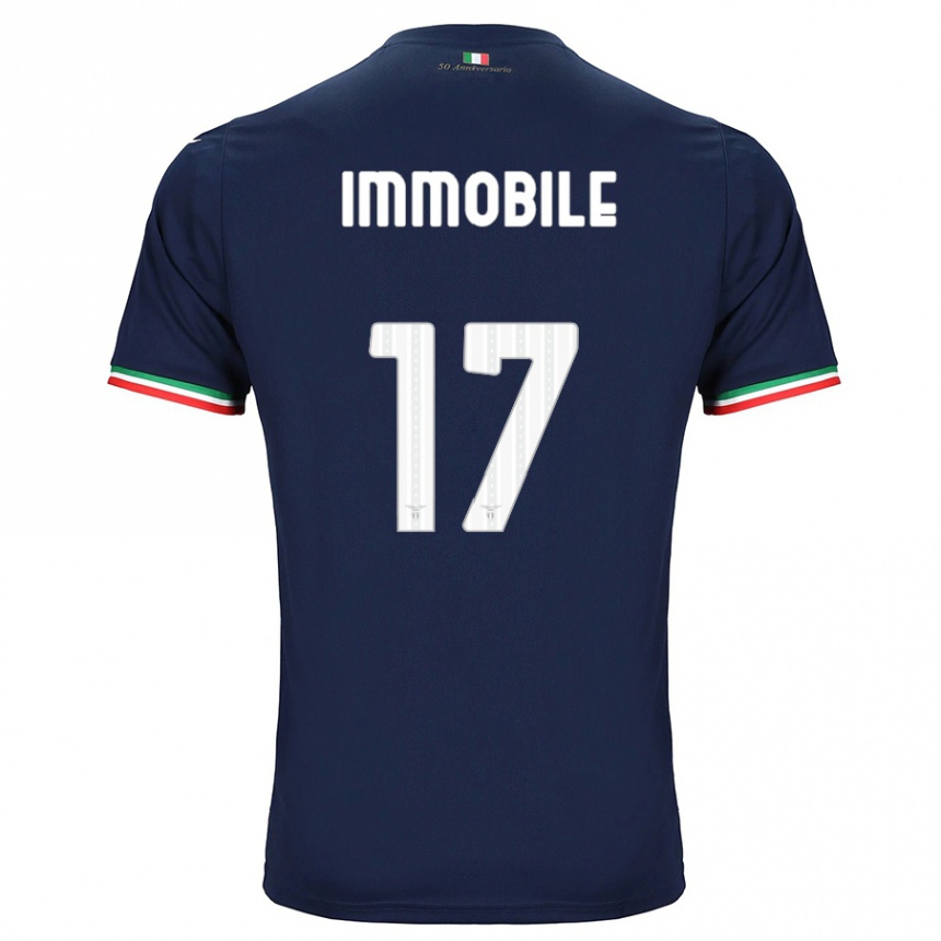 Vaikiškas Ciro Immobile #17 Karinis Jūrų Laivynas Išvykos Marškinėliai 2023/24 T-Shirt