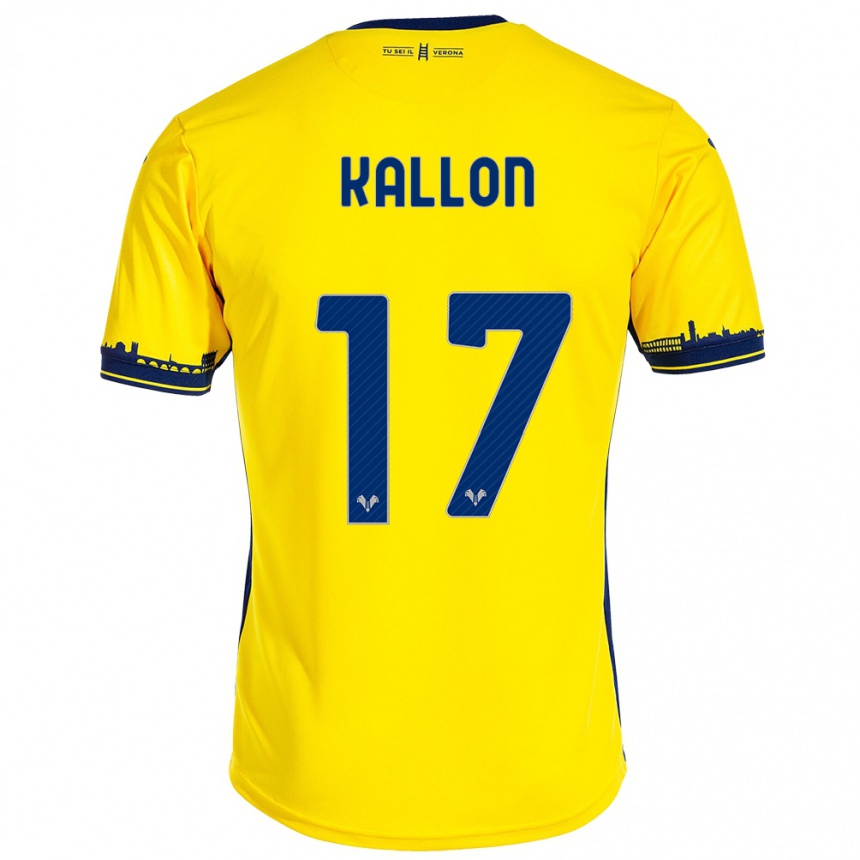 Vaikiškas Yayah Kallon #17 Geltona Išvykos Marškinėliai 2023/24 T-Shirt