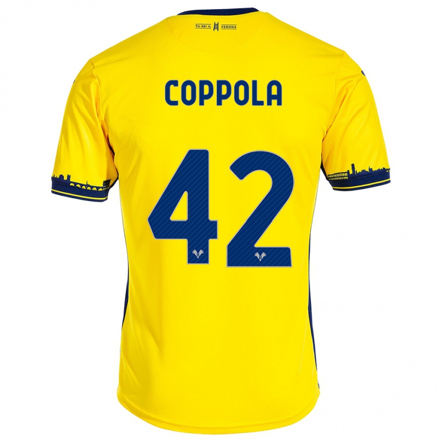 Vaikiškas Diego Coppola #42 Geltona Išvykos Marškinėliai 2023/24 T-Shirt