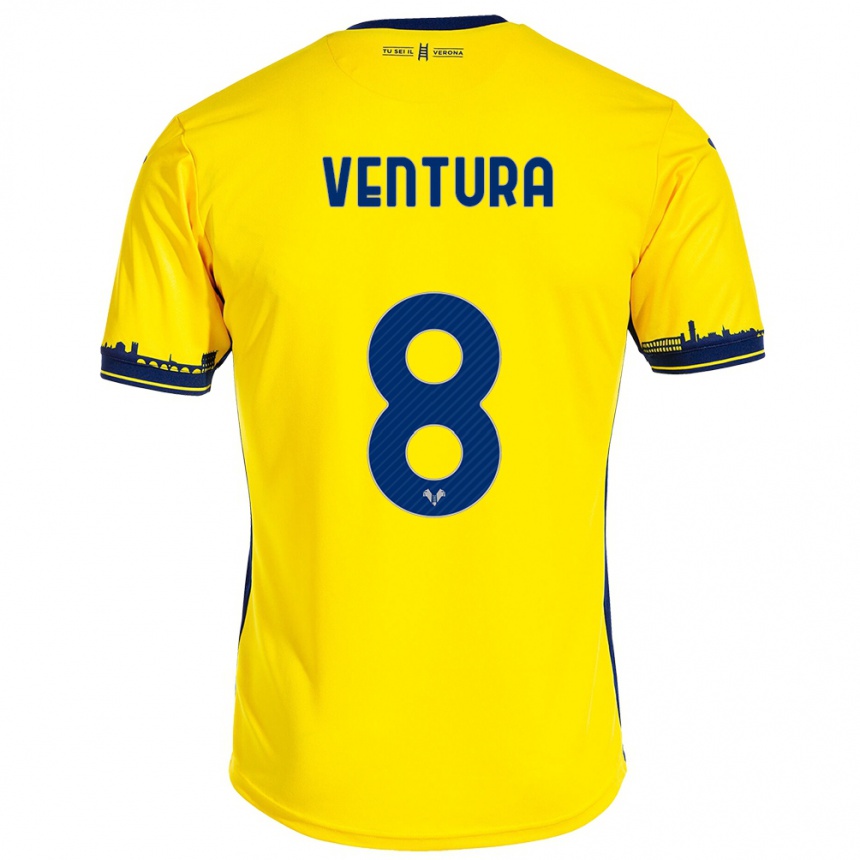 Vaikiškas Ciro Ventura #8 Geltona Išvykos Marškinėliai 2023/24 T-Shirt